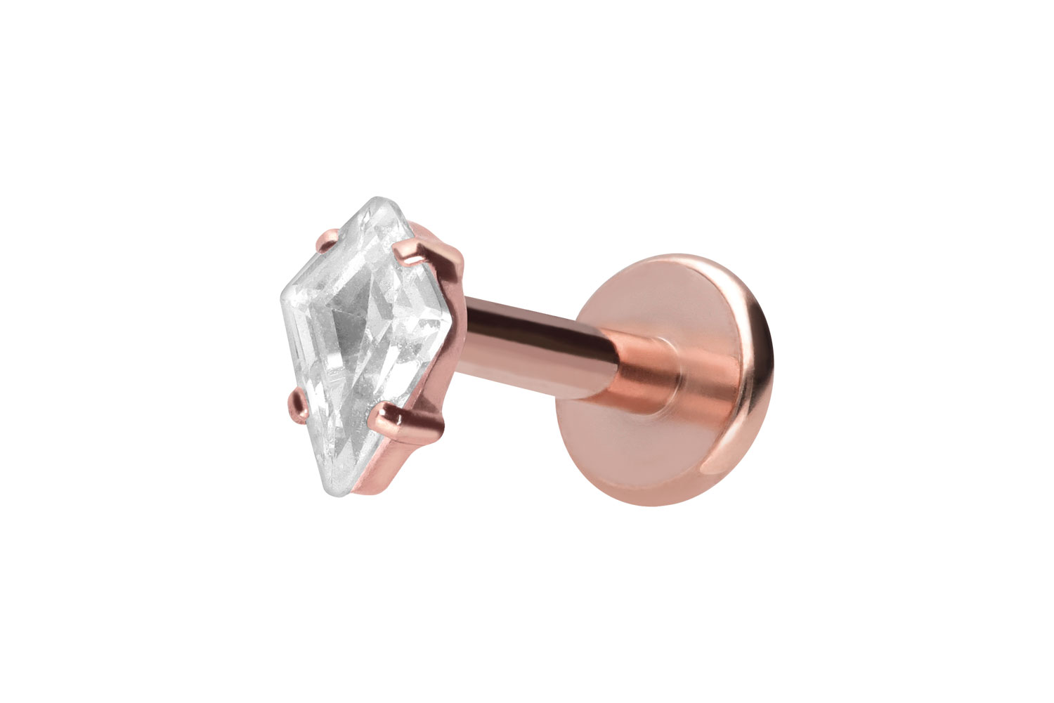 Titan Labret Piercing mit Innengewinde KRISTALLRAUTE